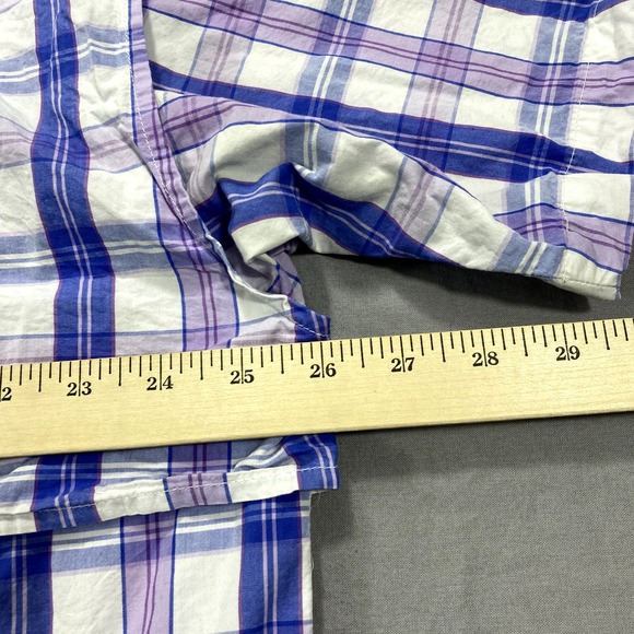 Columbia PFG Shirt Mens XL Blue Plaid Button Up Vented Fishing Outdoor Camp - Picture 7 of 9